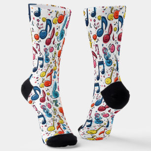 Chaussette Notes musicales avec facettes amusantes