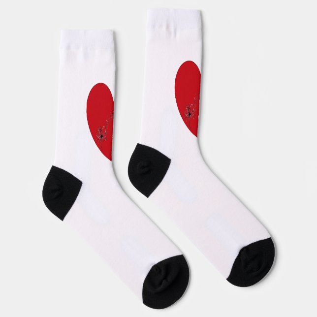 Chaussette Notes musicales dans le coeur, Chaussettes d'équip (Droite)