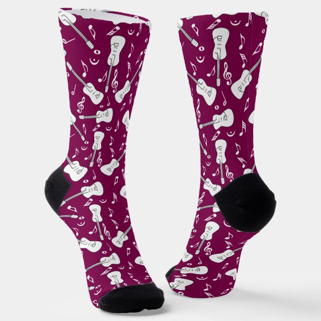 Chaussette Notes musicales de Guitare Lines (Angulaire)