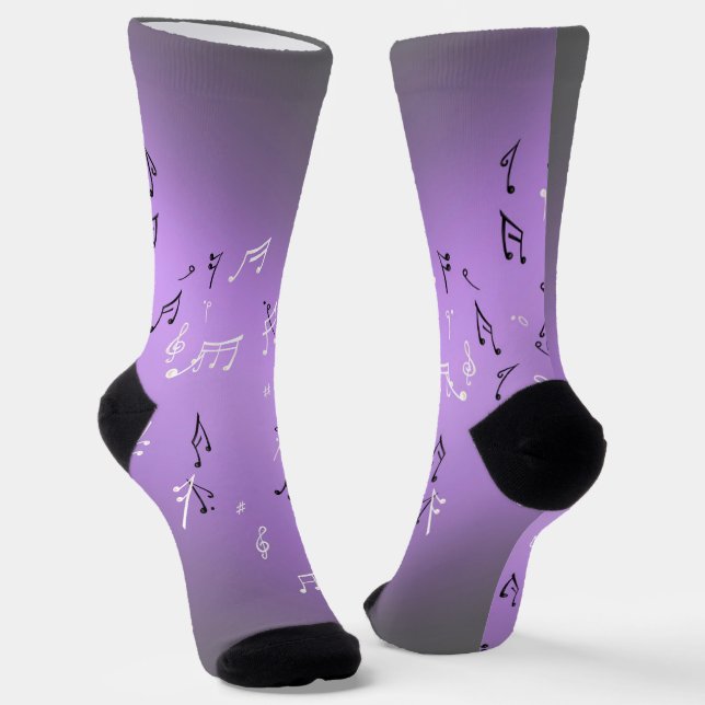 Chaussette Notes musicales violet (Angulaire)