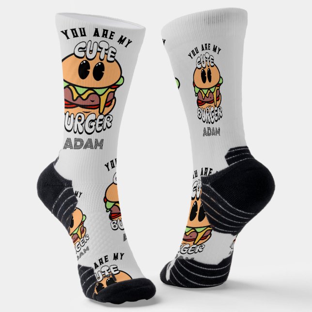 Chaussette Nourriture, Burger mignon, Sweet Romantique cadeau (Angulaire)