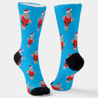 Chaussette Nouveauté amusante Père Noël Manatee Animal