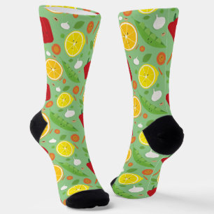 Chaussette Nouveauté Amusants Motif Légumes Fruits Aliments