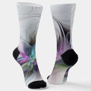 Chaussette Nouvelle vie, Colorful Abstrait Fractal Art Imagin