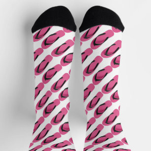 Chaussette Novelty Pink Flip Flops Design Crew Chaussettes