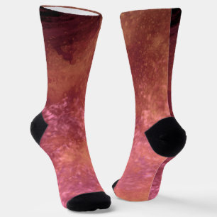 Chaussette Nuages de tempête noire rose orange