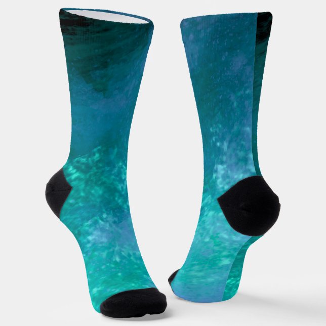 Chaussette Nuages de tempête noire verte (Angulaire)