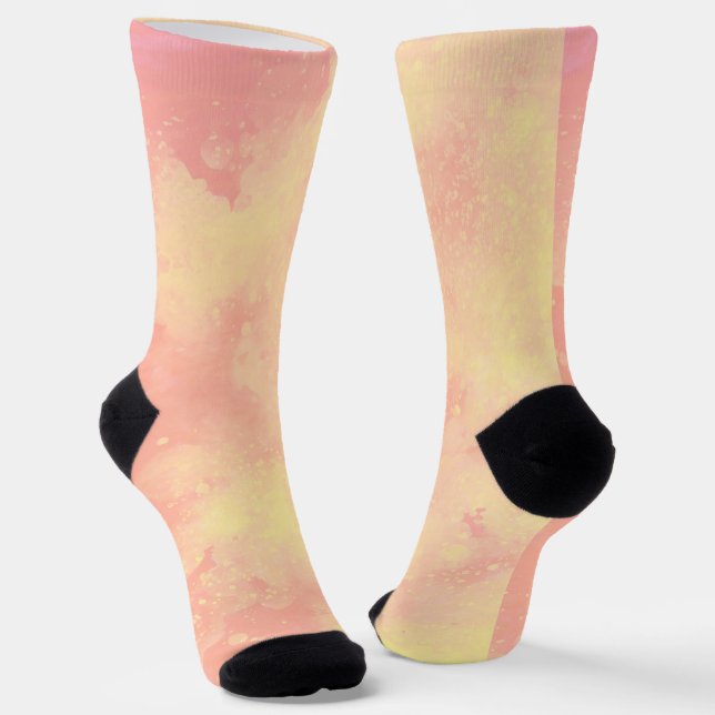 Chaussette Nuages de tempête orange jaune (Angulaire)