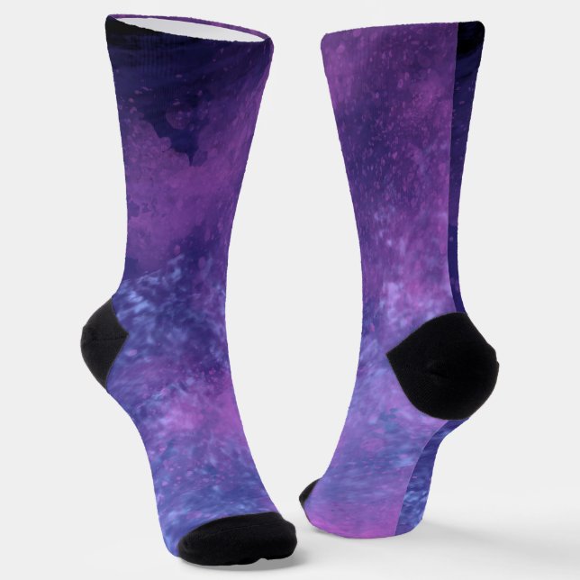 Chaussette Nuages de tempête rose et bleu foncé (Angulaire)