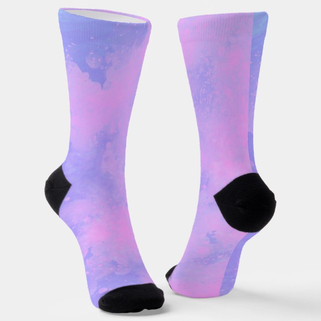 Chaussette Nuages de tempête roses et violets  (Angulaire)