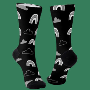 Chaussette Nuages gris et arcs-en-ciel sur chaussettes d'équi