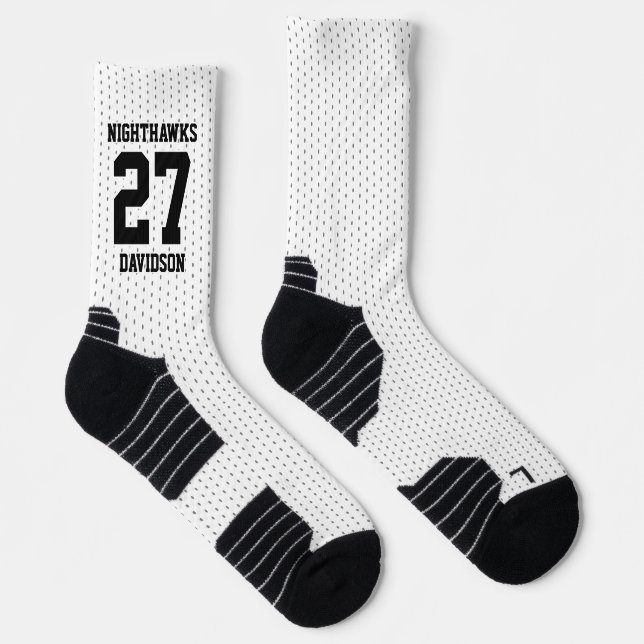Chaussette Numéro de l'équipe sportive Nom Basketball blanc p (Droite)