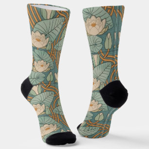 Chaussette Nymphéas Art Nouveau Naturel