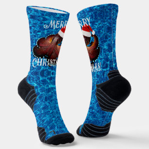 Chaussette Octopus rouge amusant