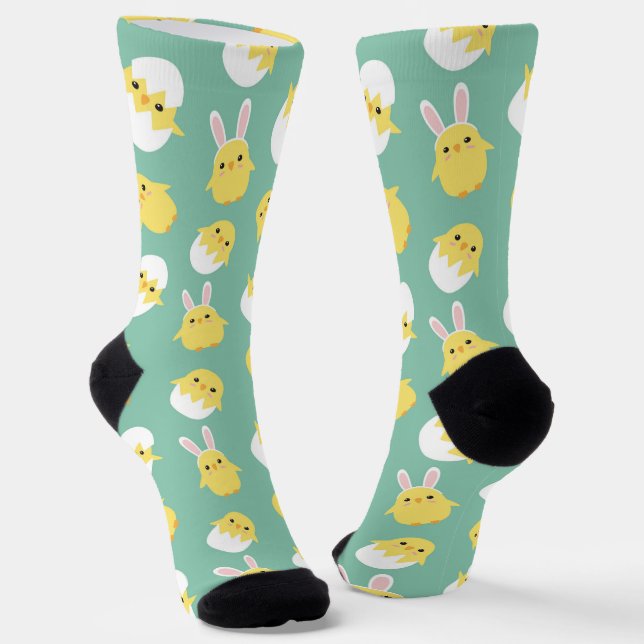 Chaussette OEuf de lapin de poulet pâque vert mignon (Angulaire)