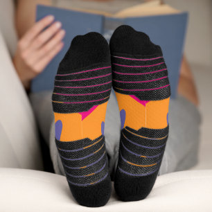Chaussette Œuvre d'art à motif botanique rétro groovy