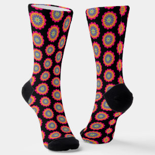 Chaussette Œuvre d'art à motif botanique rétro groovy