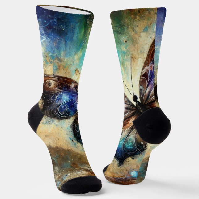 Chaussette Œuvre d'art fantastique représentant un papillon c (Angulaire)