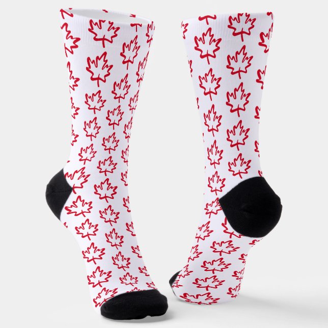 Chaussette Oh Canada! Proud Canadian Red Maple Leaf Modern (Angulaire)