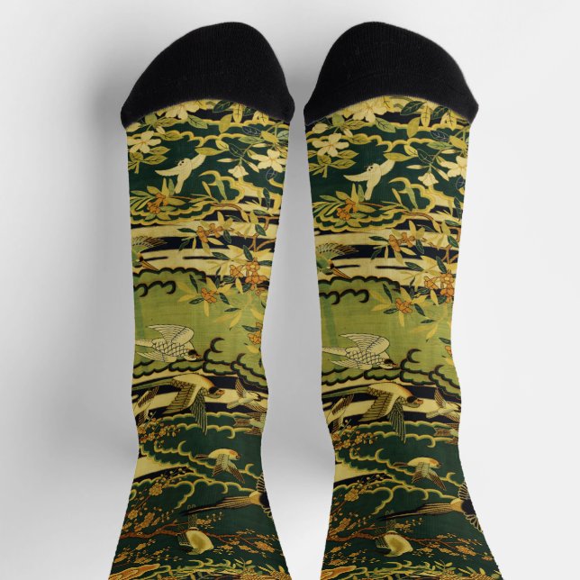 Chaussette Oiseaux,Arbre fleuri de phénix Branches Fleur de l (Haut)