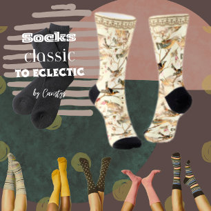 Chaussette Oiseaux avec Faux Lace Trim