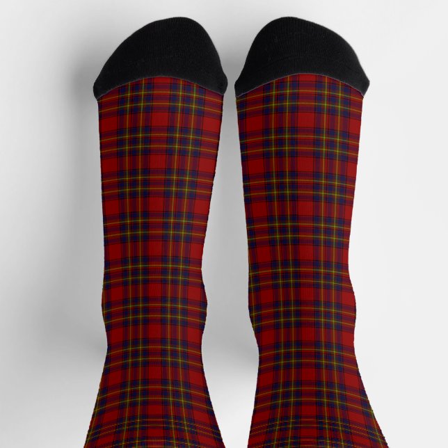 Chaussette Oliver tartan rouge jaune bleu plaid (Haut)