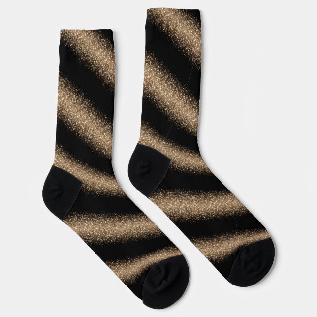 Chaussette Ombre Pailleté Noir & Or Élégant (Droite)