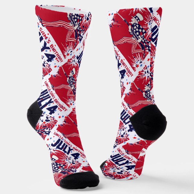 Chaussette Oncle Sam à l'anniversaire étoilé du 4 juillet (Angulaire)