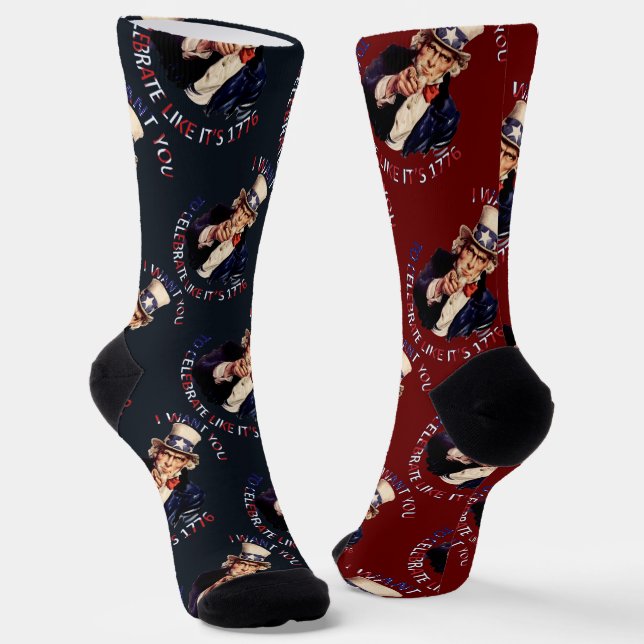 Chaussette Oncle Sam Je Veux Que Vous Célébriez Comme Si C'ét (Angulaire)