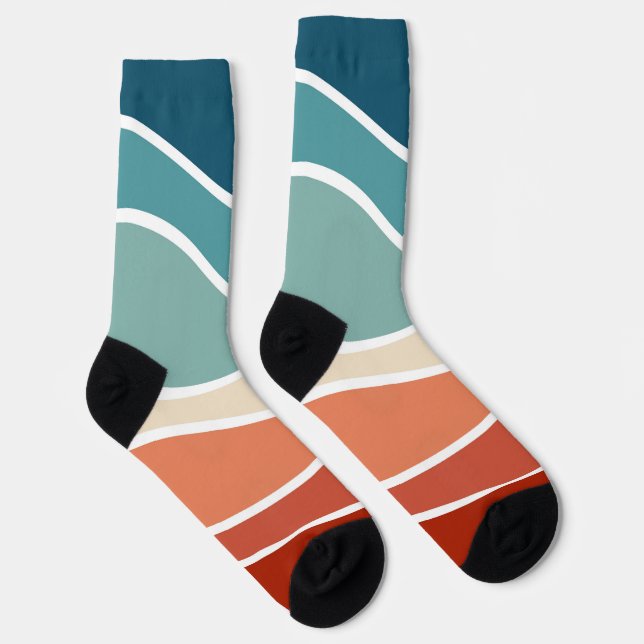 Chaussette Ondes colorées de style rétro (Droite)