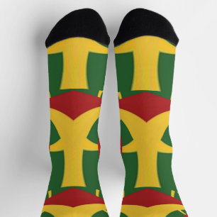 Chaussette One Love Rasta Colors Reggae Rouge Golden Green
