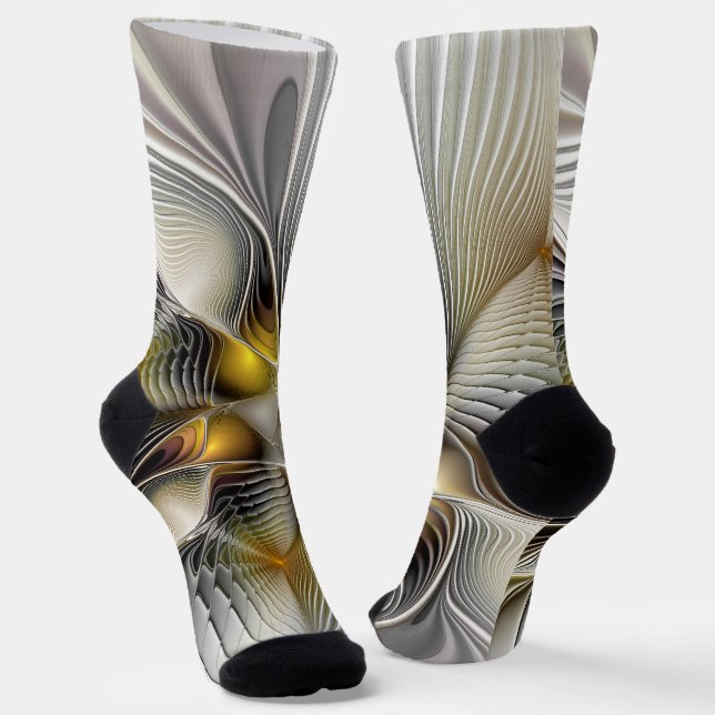 Chaussette Optical Illusion Abstract 3D Fractal With Depth (Angulaire)