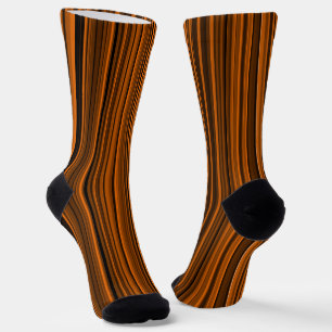 Chaussette Orange Brown noir rayures Motif sans couleur