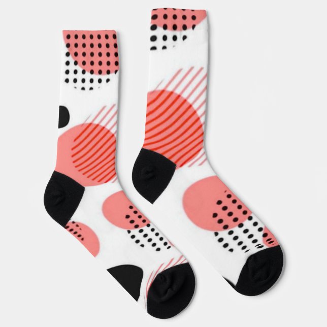 Chaussette Orange Circles with Black Polka Dots pattern (Droite)