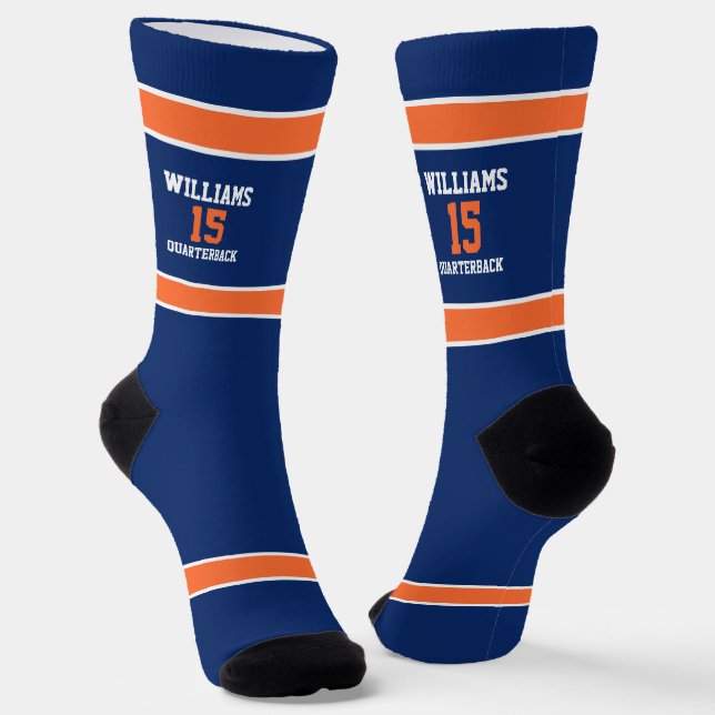 Chaussette Orange et bleu marine (Angulaire)