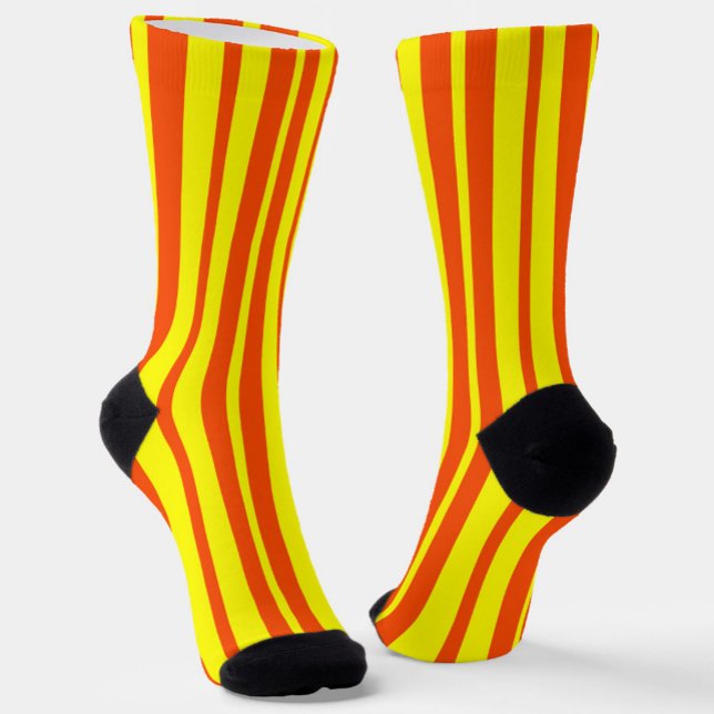 Chaussette Orange Jaune Style Motif Grandes (Créateur téléchargé)