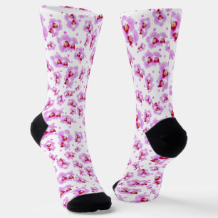 Chaussette Orchidées tropicales pourpres Chaussettes Motif ph