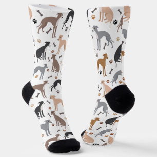 Chaussette Os et pattes de chien gris italien
