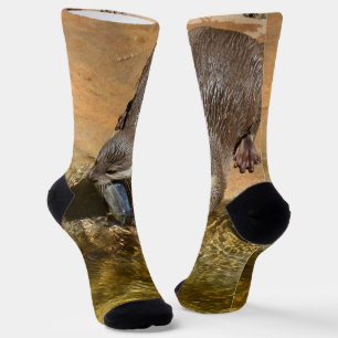 Chaussette Otter Mangeant Un Poisson, Chaussettes D'Équipage