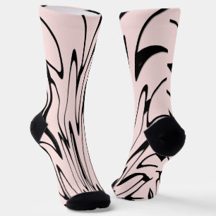 Chaussette Où l'art rencontre la pensée noir et rose