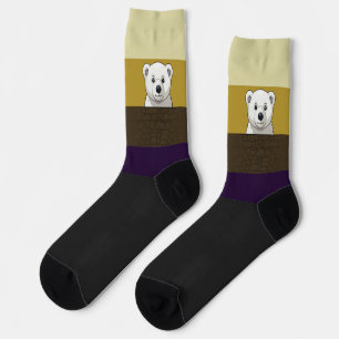 Chaussette Ours regardant par-dessus le mur, Brun Doré