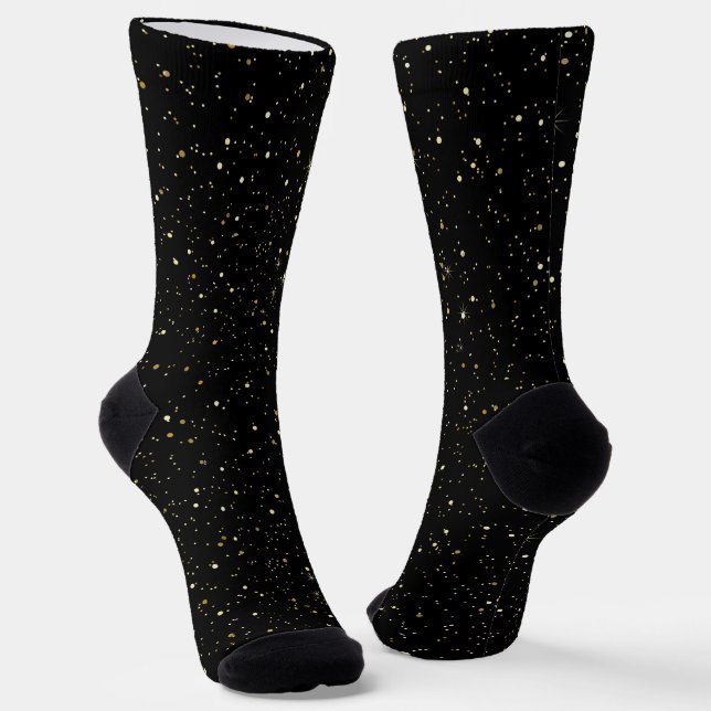 Chaussette Paillettes dorées glamour et scintillements sur fo (Angulaire)