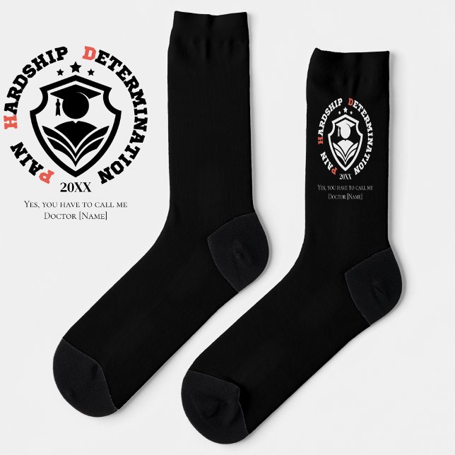Chaussette Pain, Hardship, Determination – Funny PhD Quote (Créateur téléchargé)