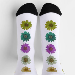 Chaussette Paire fleurie amusante de chaussettes