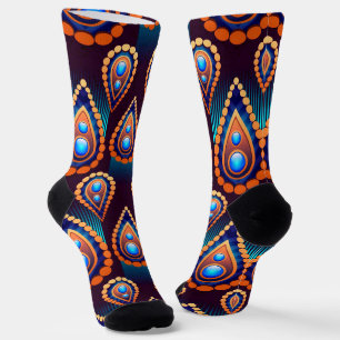 Chaussette Paisley Comme Motif de bijoux coloré