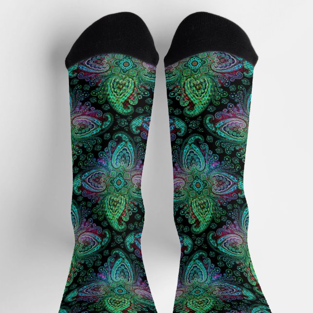 Chaussette Paisley Turquoise (Haut)