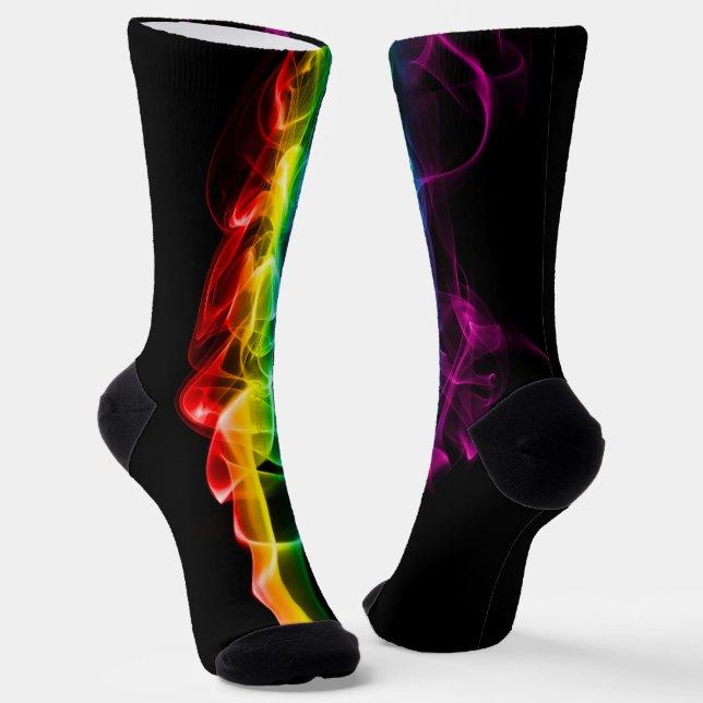Chaussette Panache de SlipperyJoe d'énergie arc-en-ciel captu (Angulaire)