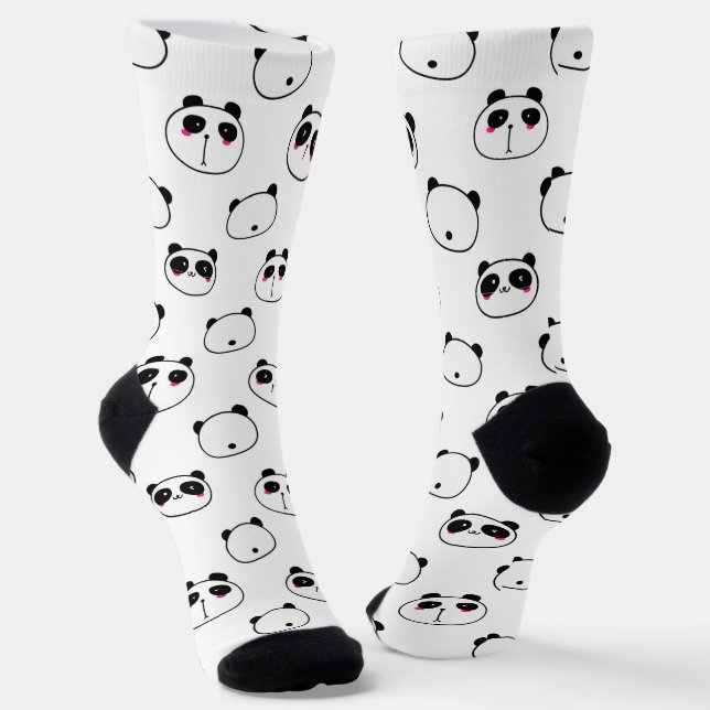 Chaussette Panda noir et blanc Abstrait (Angulaire)