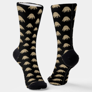 Chaussette Pangolin Cute Animal Art Noir