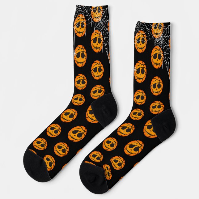 Chaussette Panier d'Halloween Bick ou cadeau de basket-ball (Gauche)